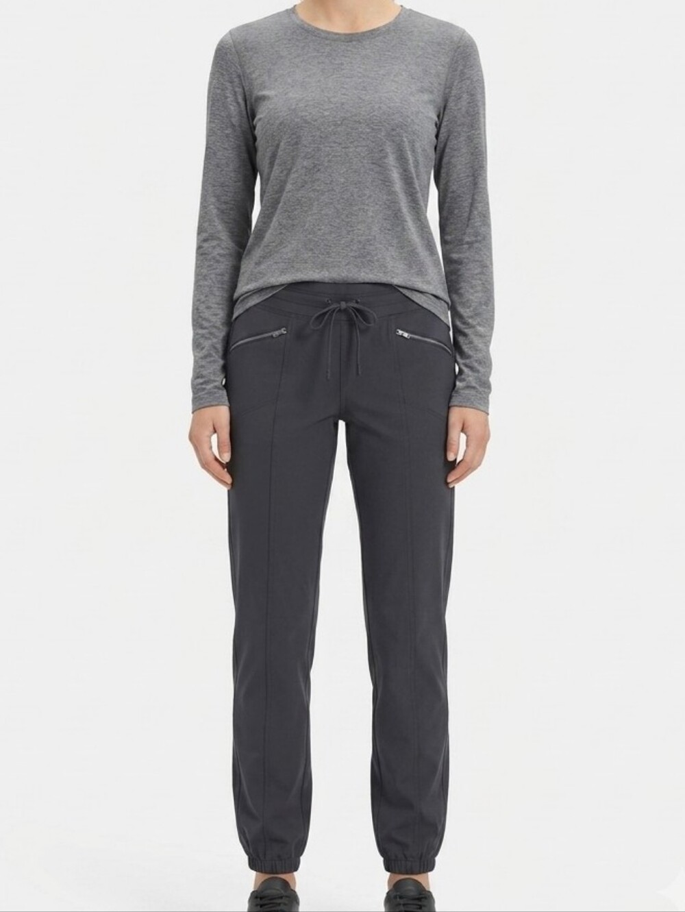 Athleta Metro Slouch Pants Small Black Nylon Lycra Athletic Jogger Y2K Gorpcore
